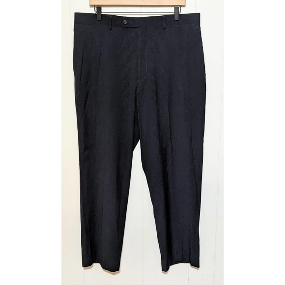 Perry Ellis Portfolio Mens Pinstripe Dress Pants Trousers Size 36x30 Navy Blue - Picture 4 of 4